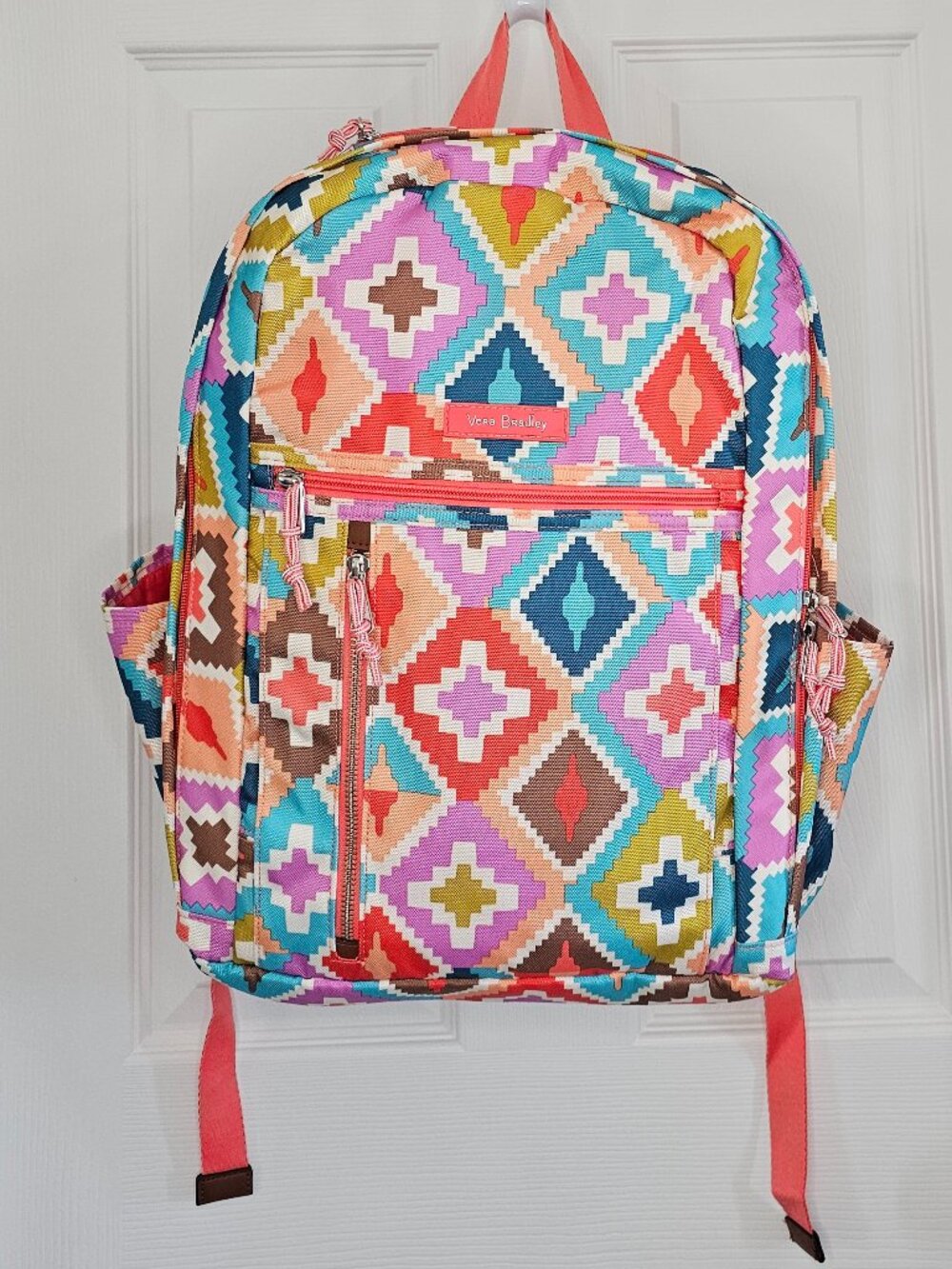 NWOT Vera Bradley Lighten Up Grand Backpack Hacienda Diamonds Laptop Bag School